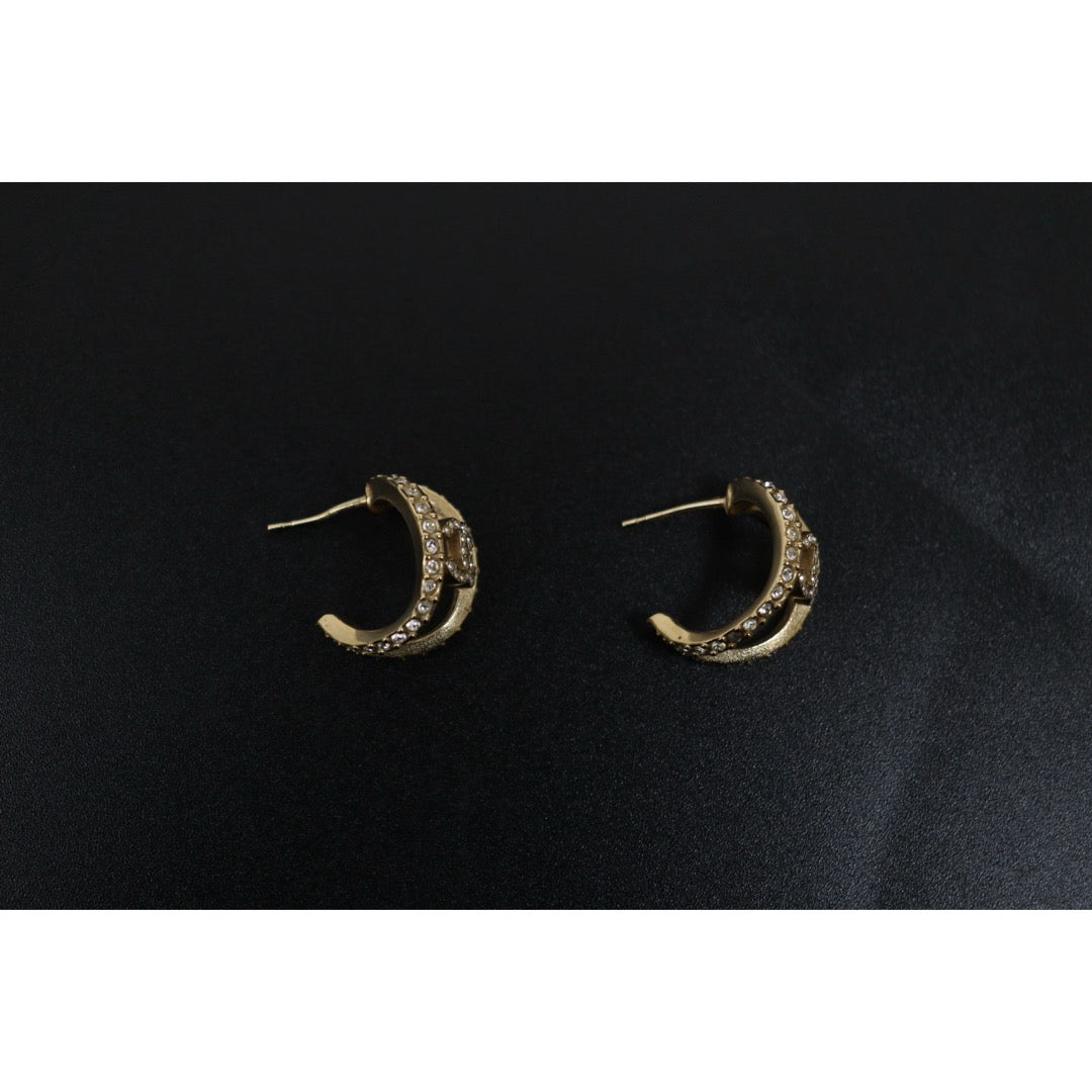 Include Authentic Detective Certificate of Authenticity｜Very Good ( Rank A) ｜CHANEL A22A COCO Mark Rhinestone Earrings Made In 2022Year｜V26030508