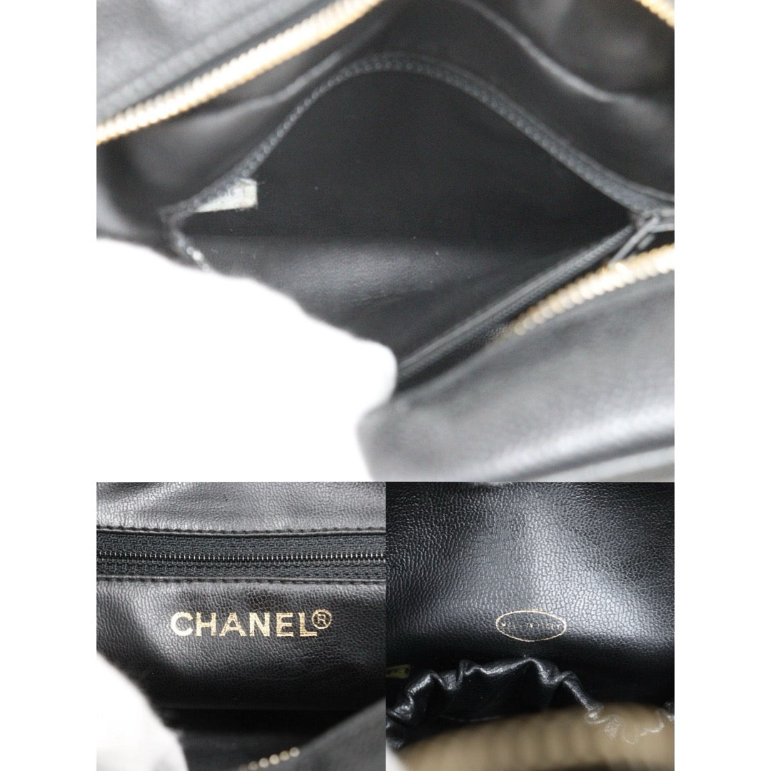 Include Entrupy Certificate of Authenticity｜Good ( Rank AB)｜ CHANEL Caviar Skin Vanity Case  Black Made In 1994-1996 Year｜26062901