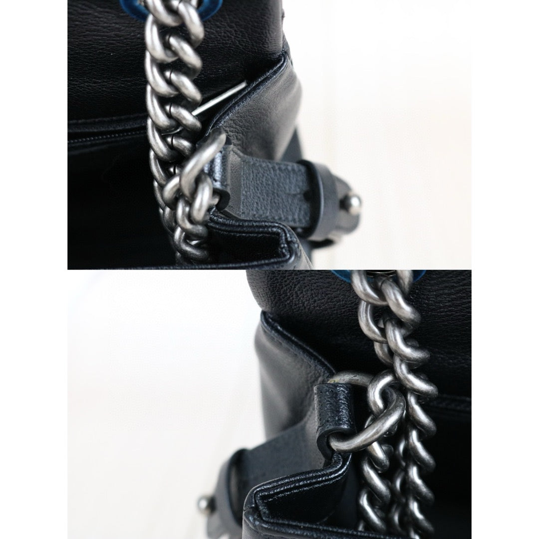 Very Good ( Rank A)｜ CHANEL City Rock Goatskin Single Flap Chain Shoulder Bag Black Made In 2015-2016 Year｜X25041402