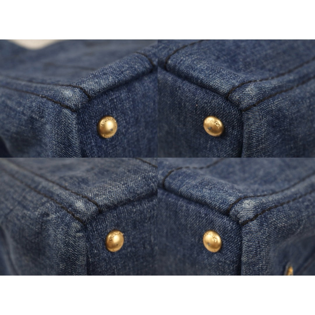 Include Entrupy Certificate of Authenticity｜Good ( Rank AB)｜  PRADA Canvas 2 Way Handbag Shoulder Bag Blue｜S26052001
