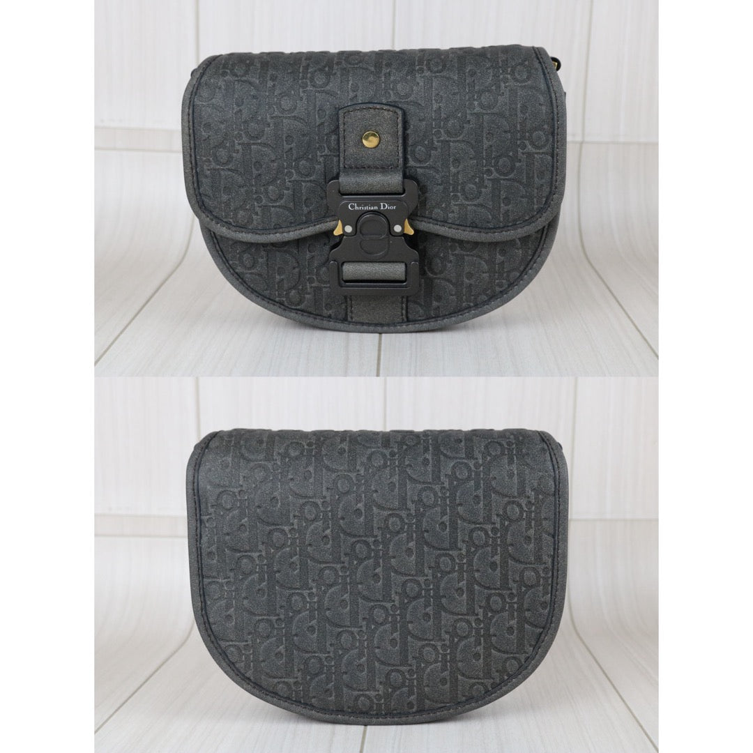 Include Entrupy Certificate of Authenticity｜Very Good ( Rank A) ｜Dior Trotter Mini Gallop Shoulder Bag Grey｜S26031506