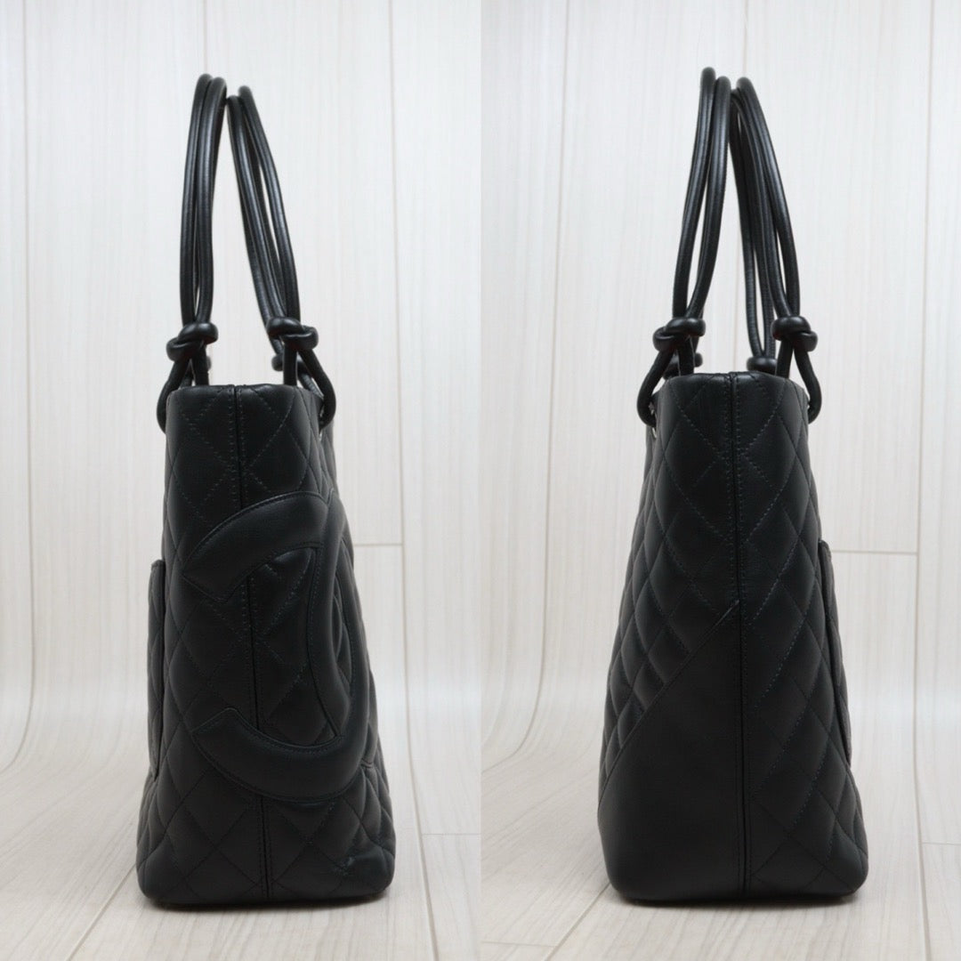 Include Entrupy Certificate of Authenticity｜Very Good ( Rank A)｜ CHANEL Cambon Line ToteBag Black Made In 2004-2005 Year｜26031901