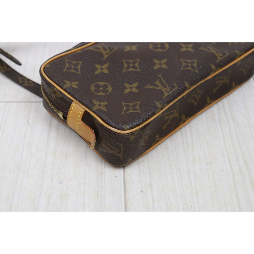 Include Entrupy Certificate of Authenticity｜Fair ( Rank B)｜Louis Vuitton Monogram Pochette Marley Bandolier Shoulder Bag｜25121803