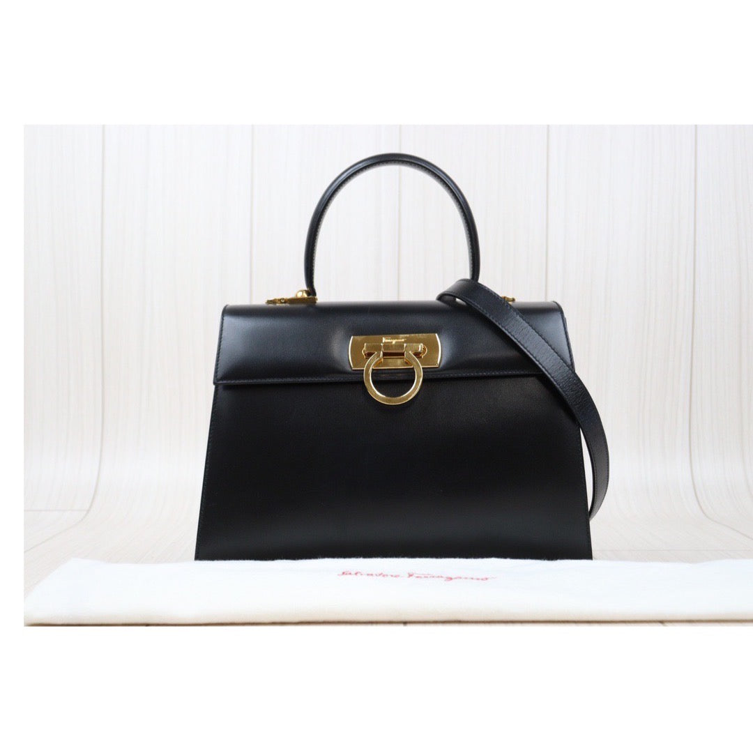 Rank A  ｜FerragamoGancini 2WAY Handbag  Shoulder Bag｜Q24032915