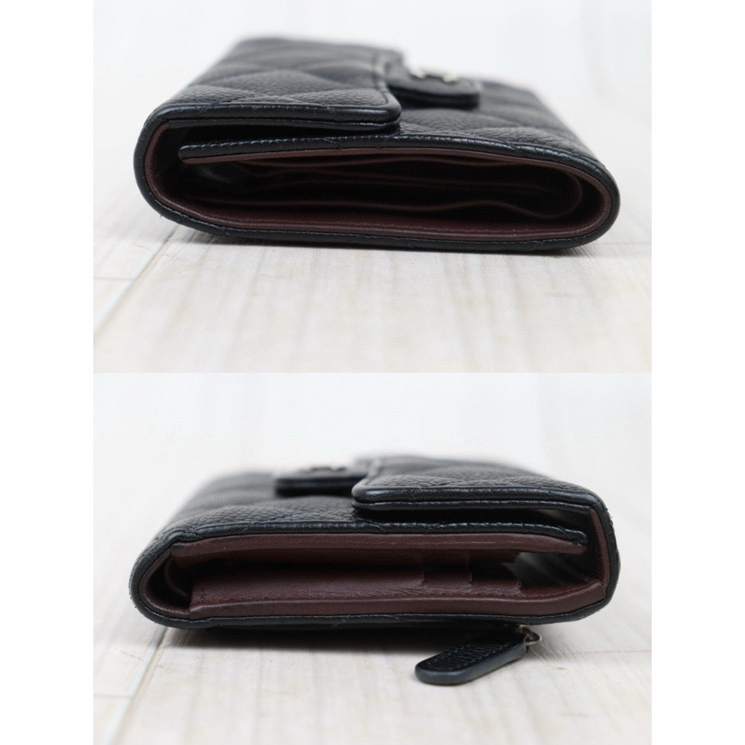 Good ( Rank AB)｜CHANEL Caviar Skin Leather Calf Leather  Wallet Black Made In 2018 Year｜S25021020