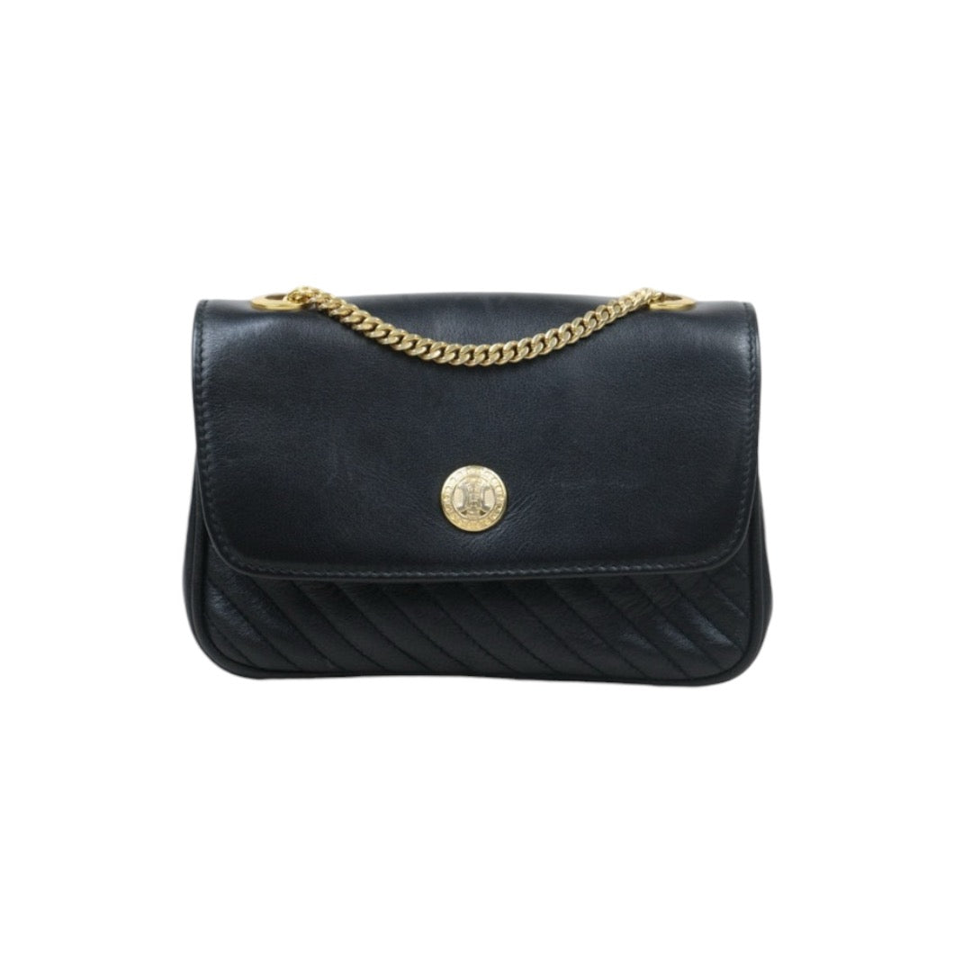 Good ( Rank AB)｜ CELINE Vintage Box Calf Leather Shoulder Bag Black｜24103007