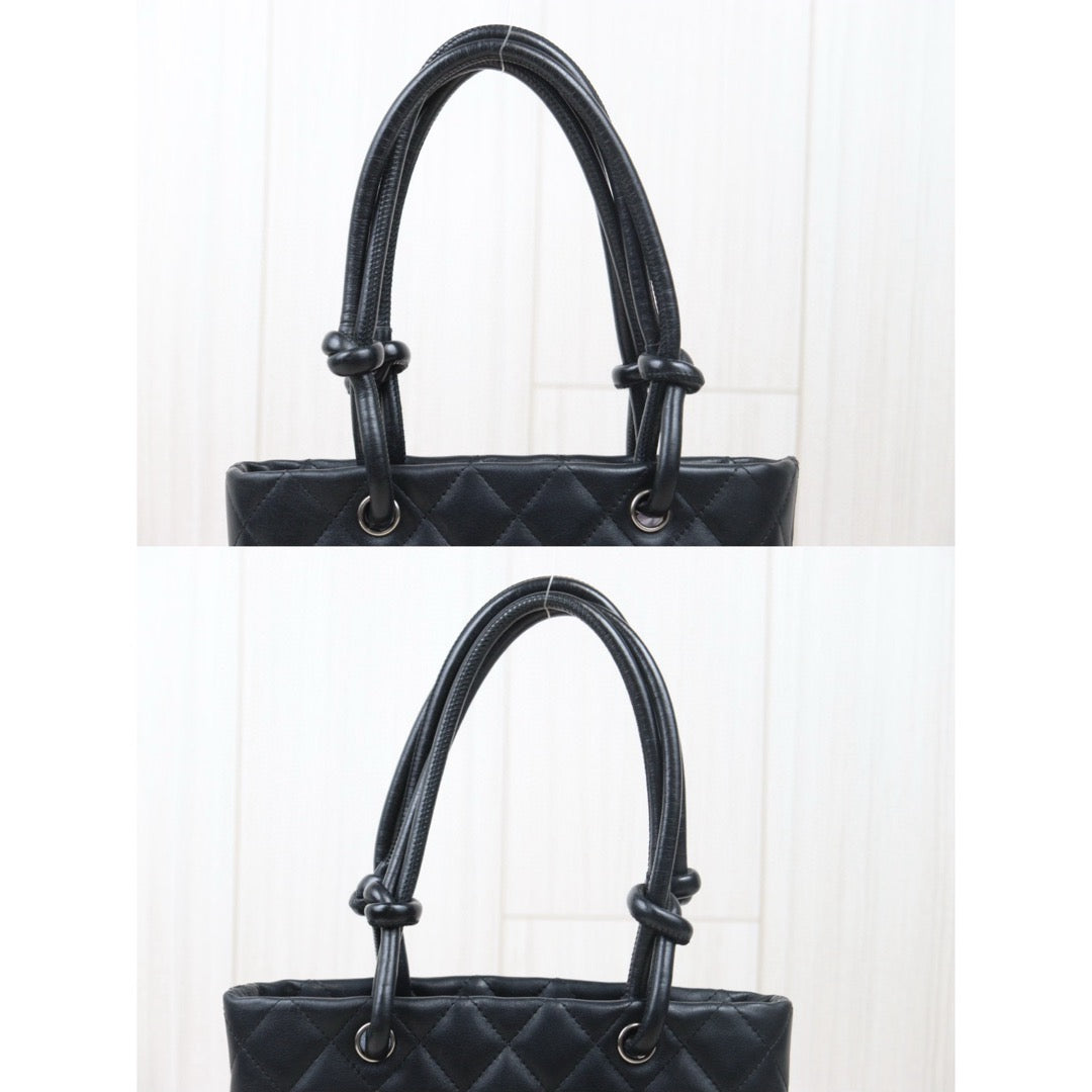 Good ( Rank AB) ｜ CHANEL Cambon Line Mini ToteBag Black White Made In 2003-2004 Year｜V24103117