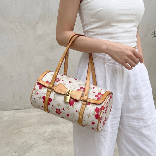 Include Entrupy Certificate of Authenticity｜Good ( Rank AB)｜Louis Vuitton Takashi Murakam Monogram Cherry Blossom Papillon Hand Bag｜Z26091507
