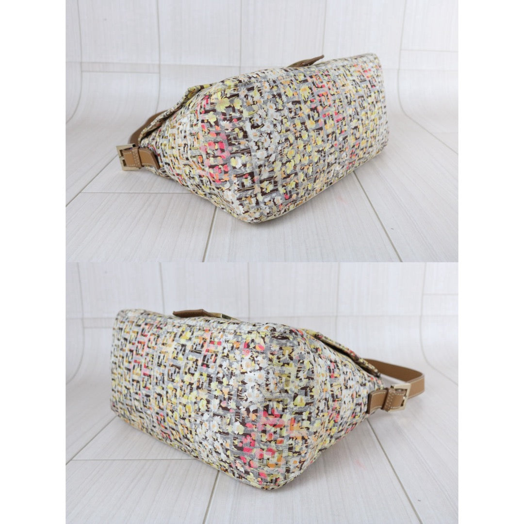 Include Entrupy Certificate of Authenticity｜Good ( Rank AB)｜ FENDI Zucca Mamma Baguette Floral Shoulder Bag Brown｜S26073108