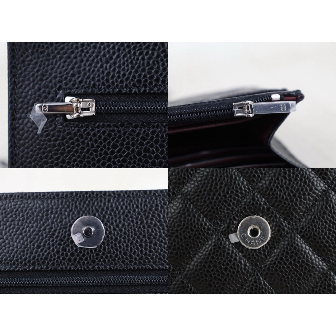 Include Entrupy Certificate of Authenticity｜Very Good ( Rank A)｜CHANEL Caviar Skin WOC Chain Bag Black IC Chips Model｜S26072532