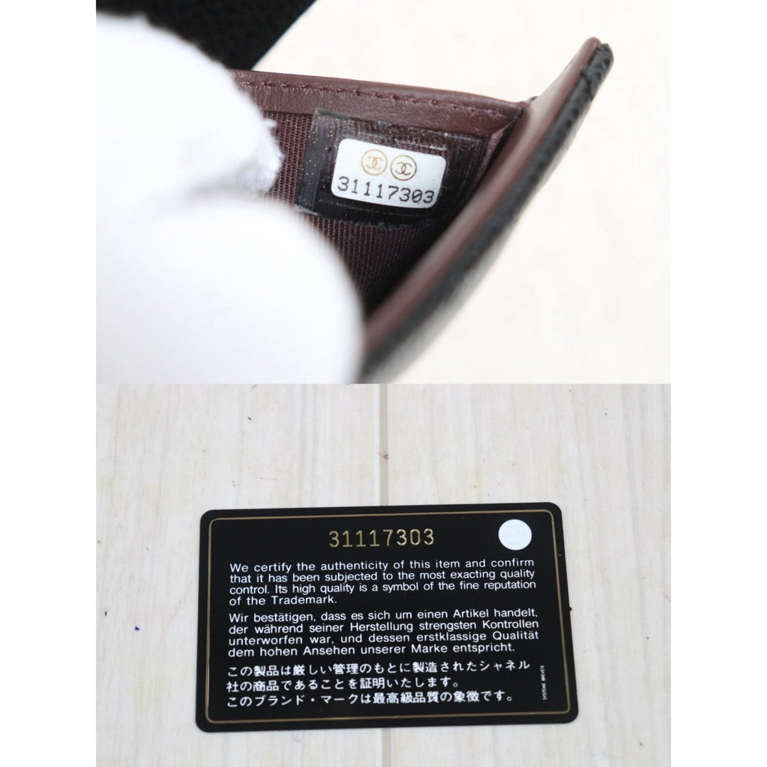 Very Good ( Rank A)｜Chanel Caviar Skin Black Wallet Made In 2021-2022 Year ｜25093006