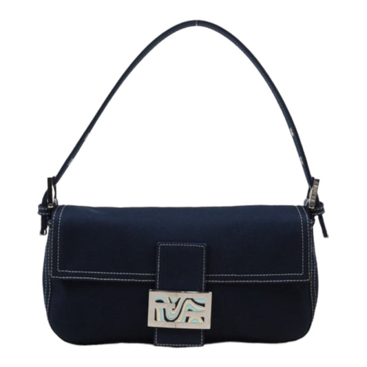 Rank A ｜  FENDI Denim Baguette Shoulder Bag  ｜24042509