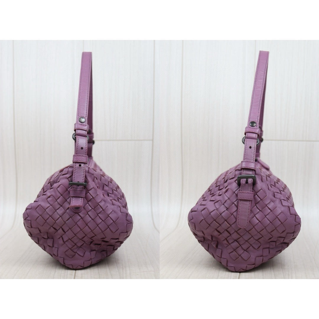 Very Good ( Rank A)｜ Bottega Veneta Lamb Skin  Braid Shoulder Bag Purple｜P25051604