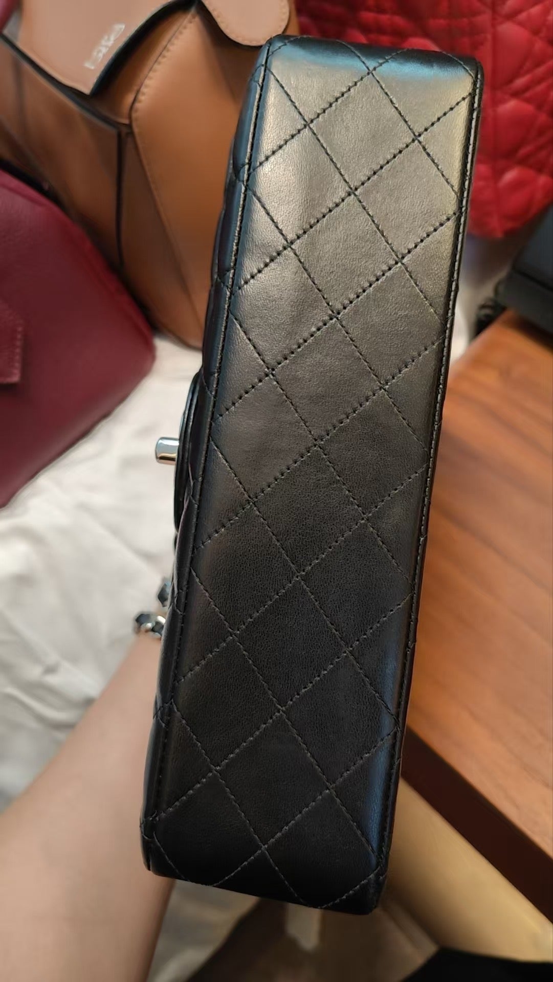 CHANEL Lamb Skin Matrasse Double Flap 25 Shoulder Bag