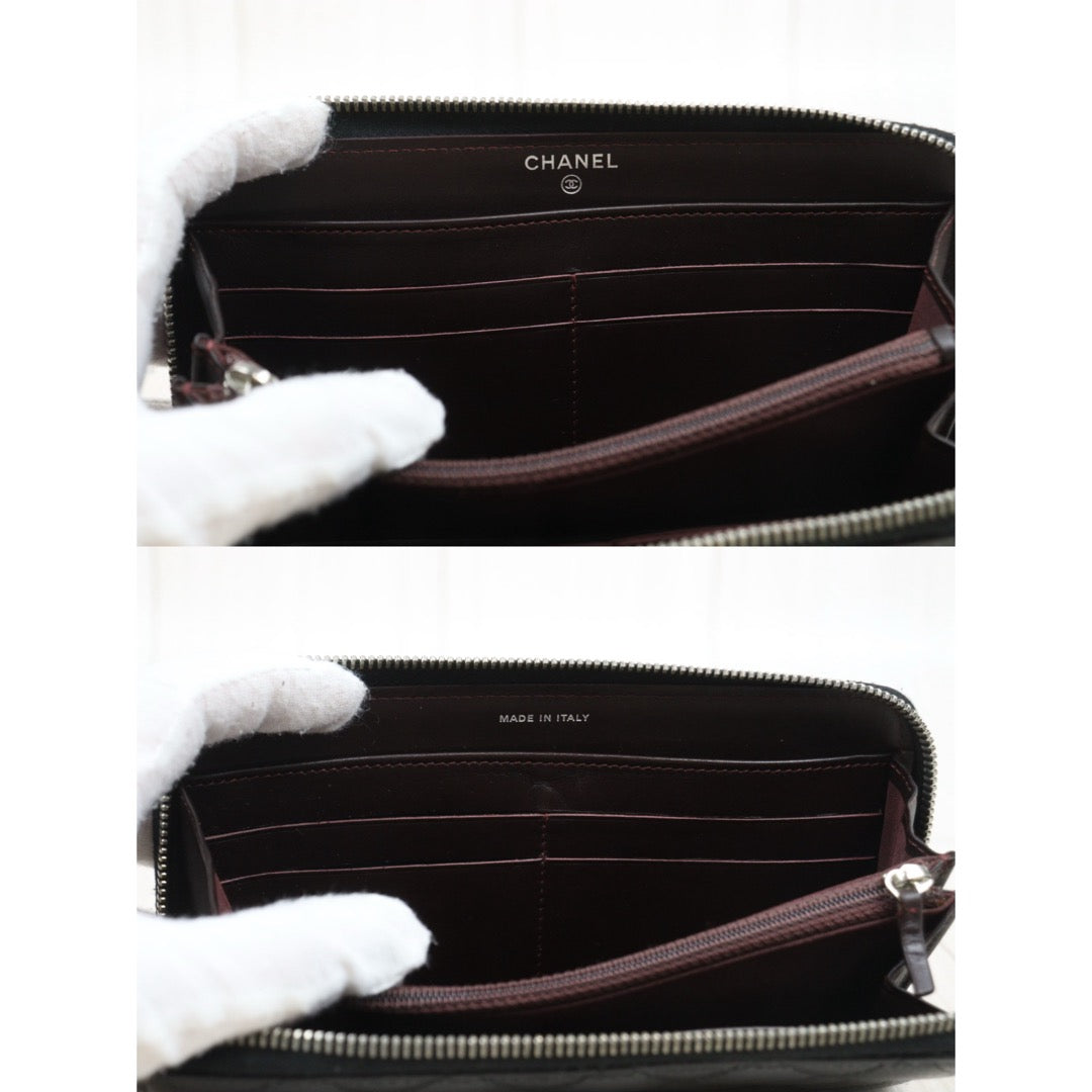 Good ( Rank AB)｜CHANEL Caviar Skin Long Wallet Black Made In 2013 - 2014Year｜S25081001