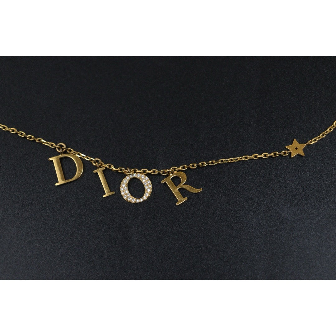 Include Authentic Detective Certificate of Authenticity｜Good ( Rank AB) ｜ Dior CD  Rhinestone Necklace ｜Y26040603