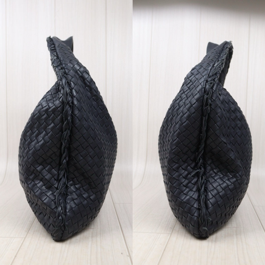 Very Good ( Rank A)｜ Bottega Veneta Lamb Skin Braid Shoulder Bag Blue｜S25033002