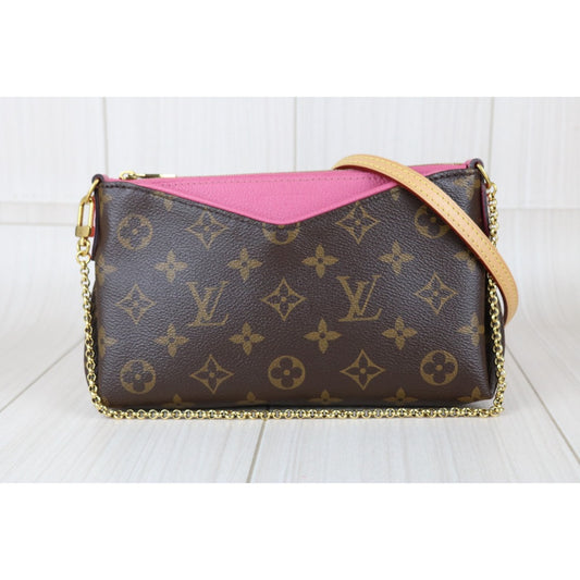 Include Entrupy Certificate of Authenticity｜Good ( Rank AB)｜ Louis Vuitton Monogram  Mini Pallas Cluth With Shoulder Bag Pink｜S26042511