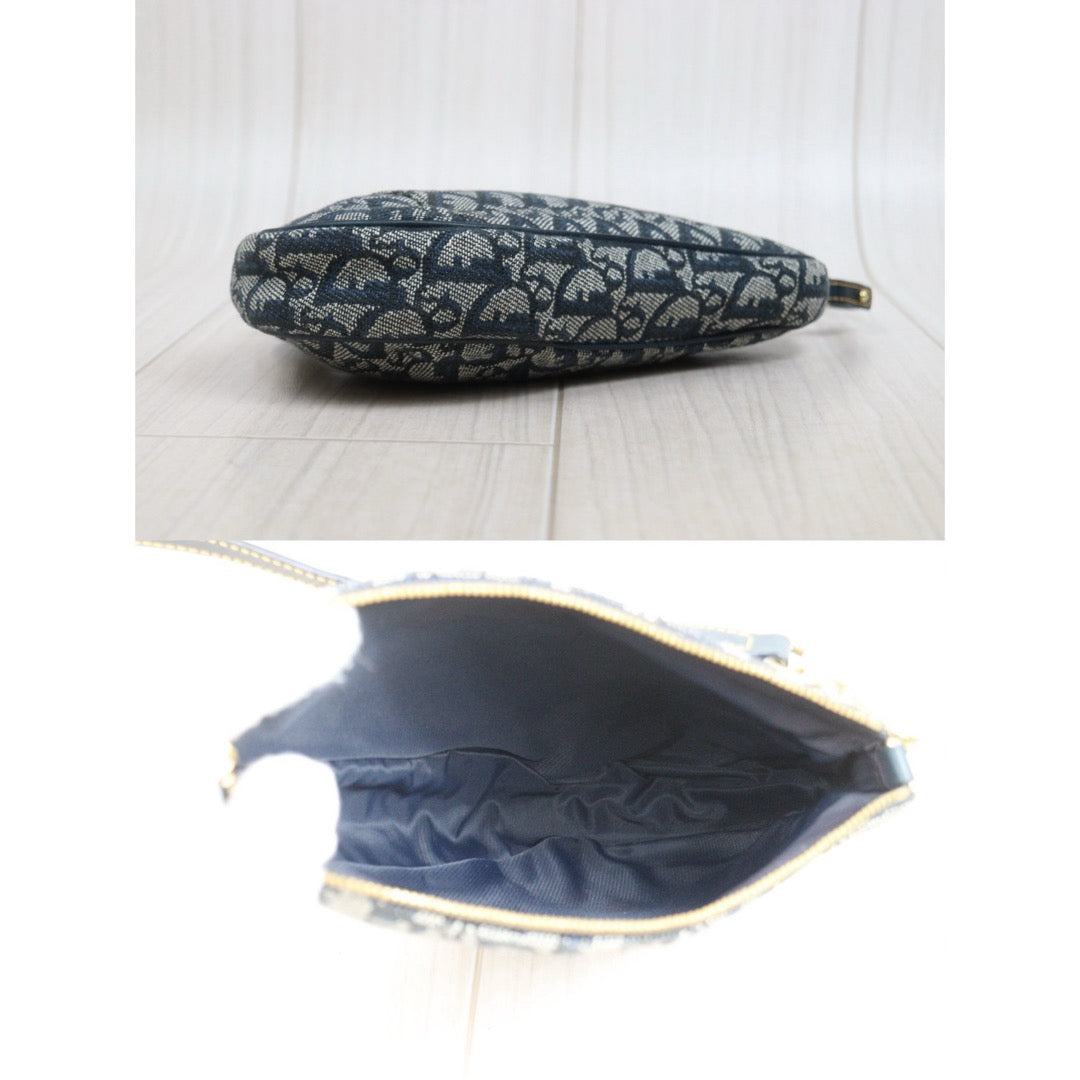 Good ( Rank AB) ｜ Dior Trotter Saddle Pochette Blue Shoulder Bag Small｜26020602
