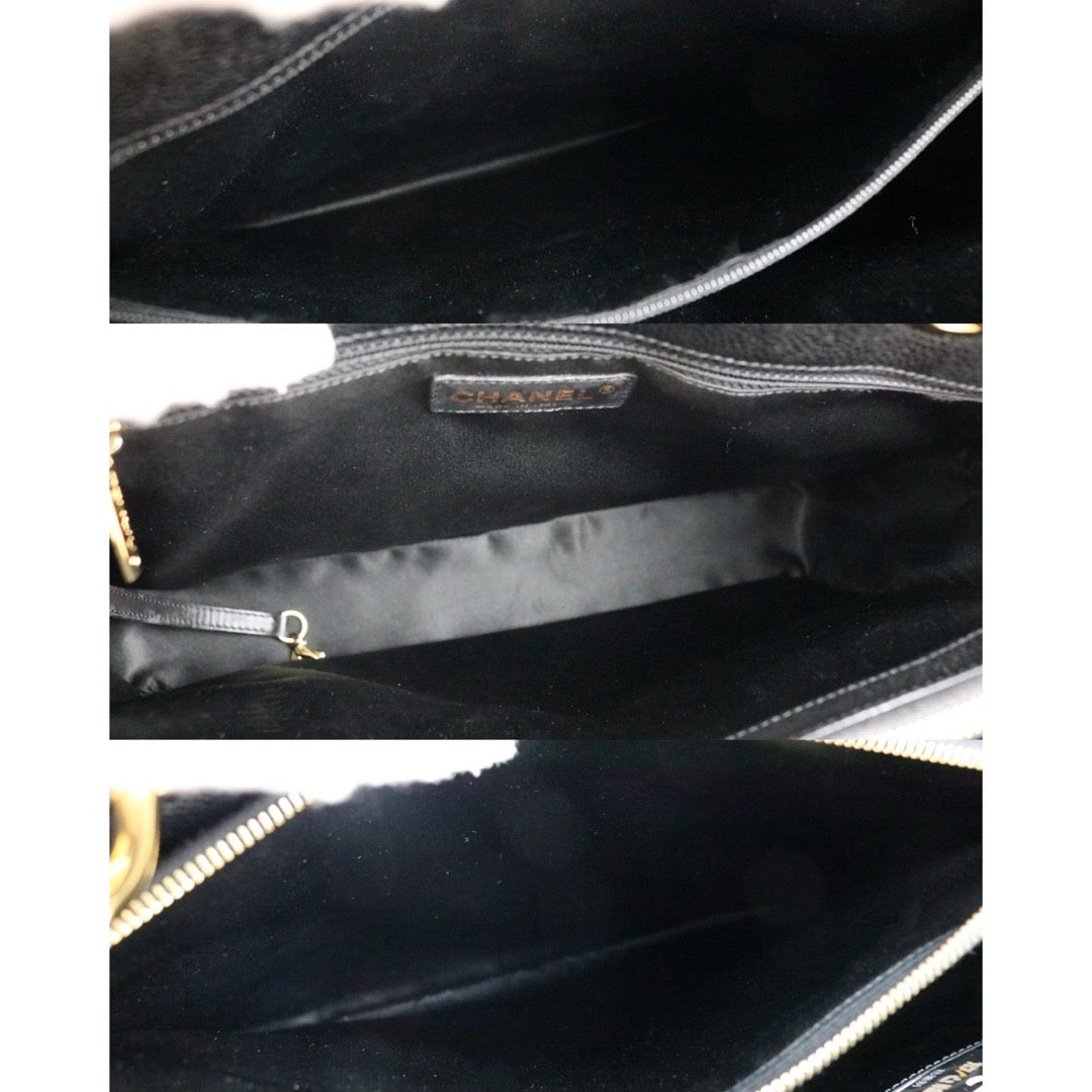 Include Entrupy Certificate of Authenticity｜Very Good ( Rank A) ｜ CHANEL Caviar Skin Matrasse Chain GST Tote Bag  Black  Made In 2009-2010Year｜S26062801