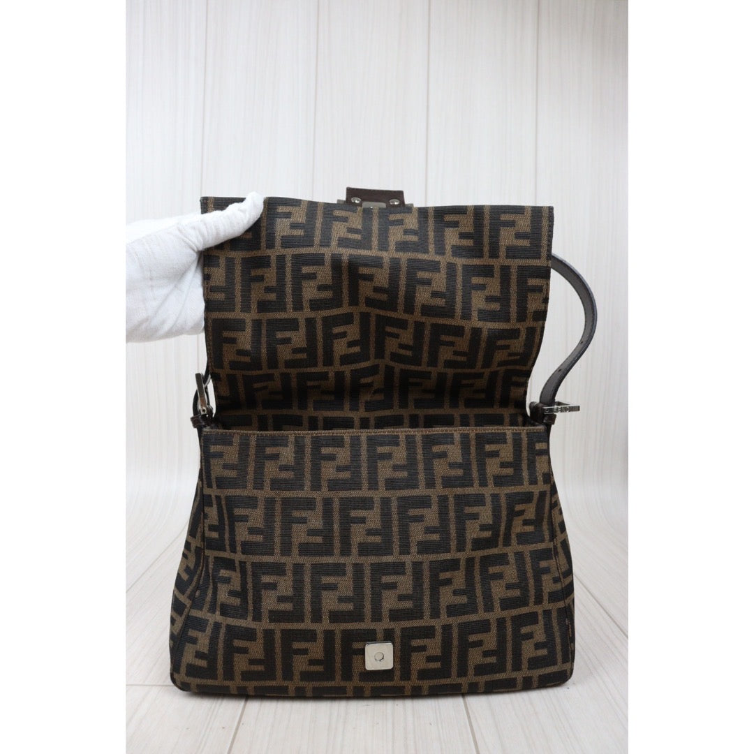 Rank A｜ FENDI Zucca Mamma Baguette Shoulder Bag ｜24042601