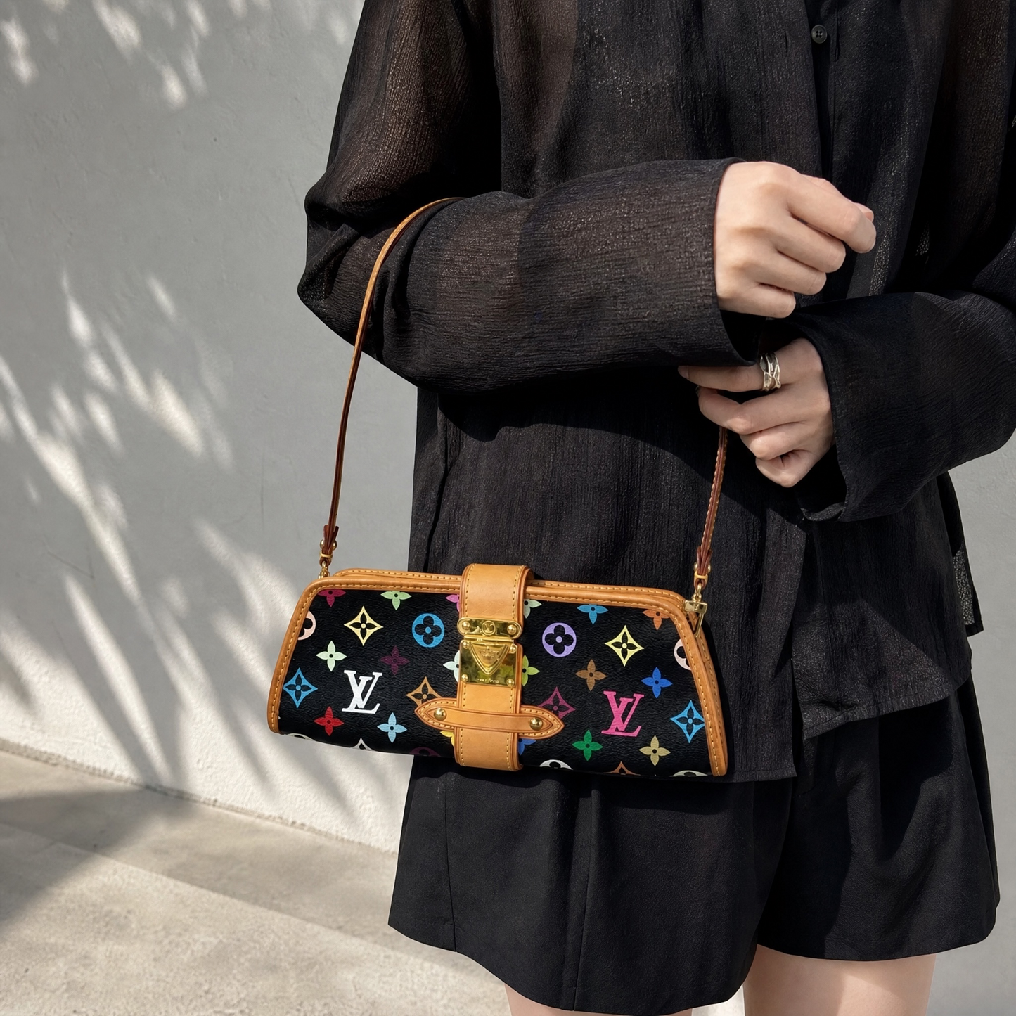 Include Entrupy Certificate of Authenticity｜Good ( Rank AB)｜  Louis Vuitton Monogram  Multicolor Shirley Clutch Hand Bag｜S26080610