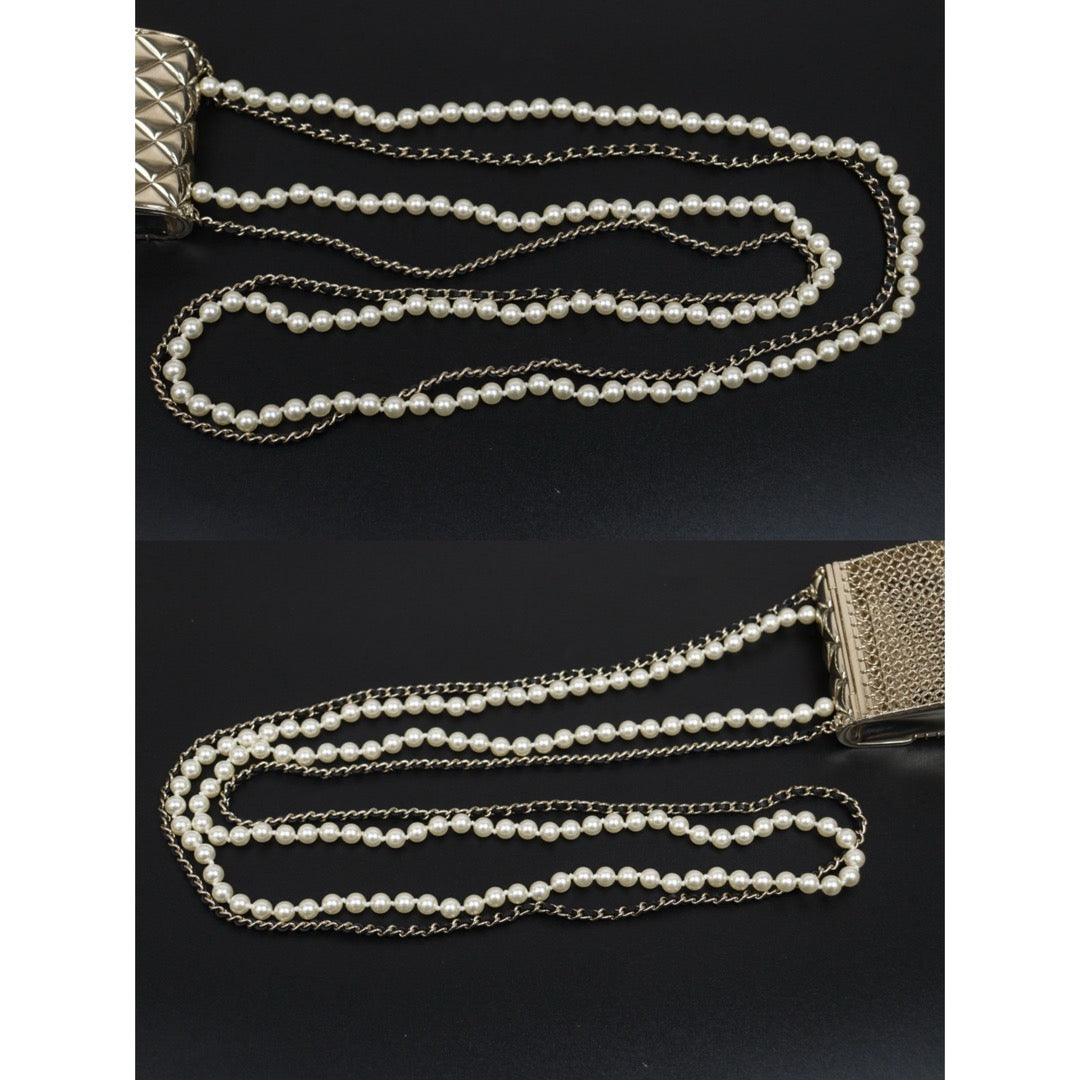 Very Good ( Rank A)｜ CHANEL Coco Mark Hollow Design Pearl Double Chain Tinybag made in 2021 year｜S26021403
