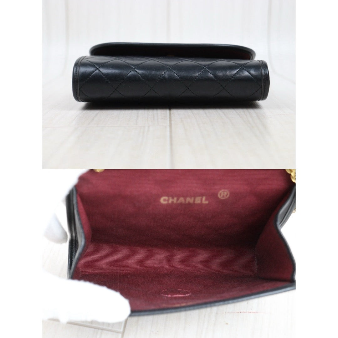 Very Good ( Rank A)｜ CHANEL Mini Coco Mark  Lambskin Matrasse Chain Shoulder Bag ｜25073101