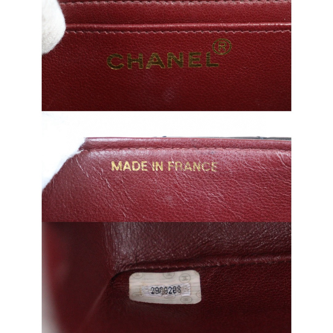 Good ( Rank AB)｜CHANEL Coco Handle Lamb Skin Handbag Black  Made In 1991-1994Year｜P24073008