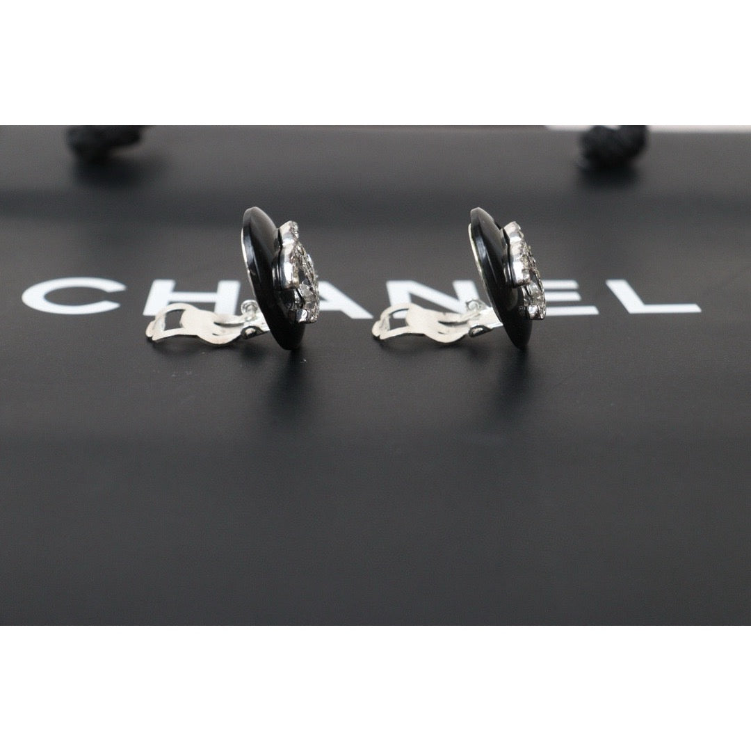 Very Good ( Rank A) ｜CHANEL Vintage Silver COCO Mark Diamond Earrings ｜V24111226