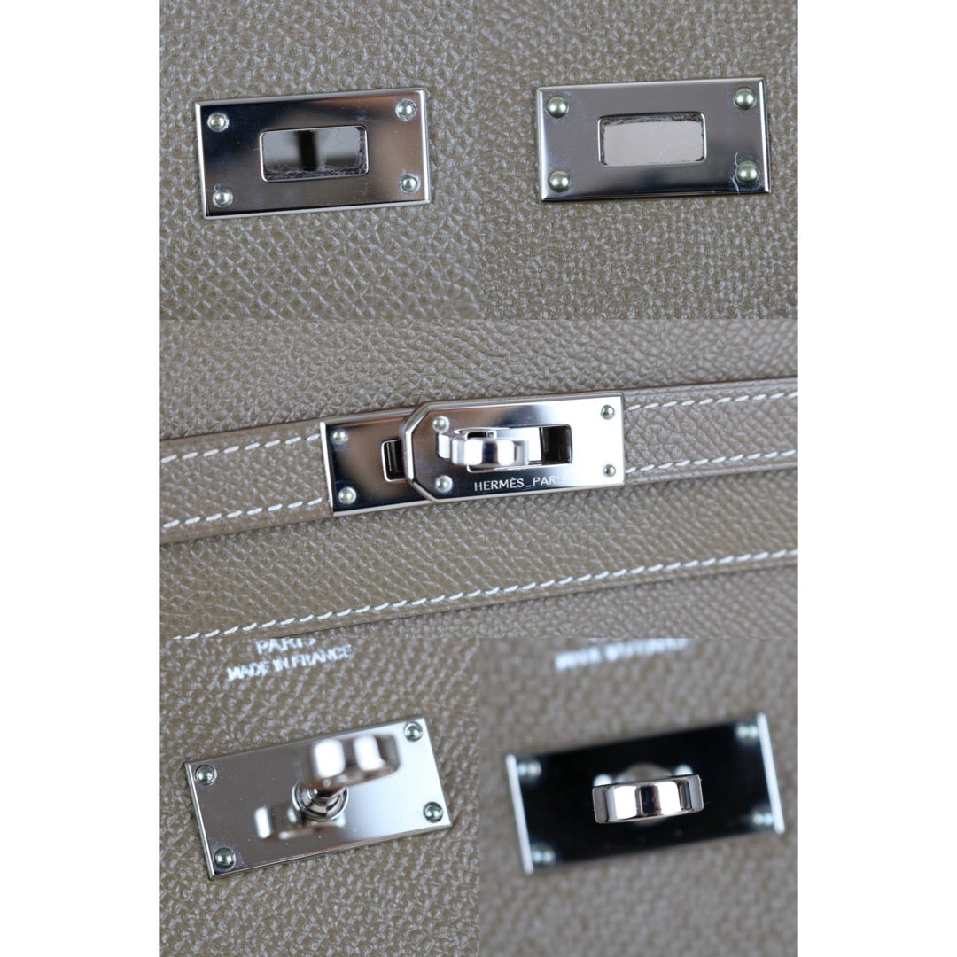 Very Good ( Rank A)｜ HERMES Epsom Kelly Wallet Etoupe Gray □X Stamp Made In 2016Year｜X25110337