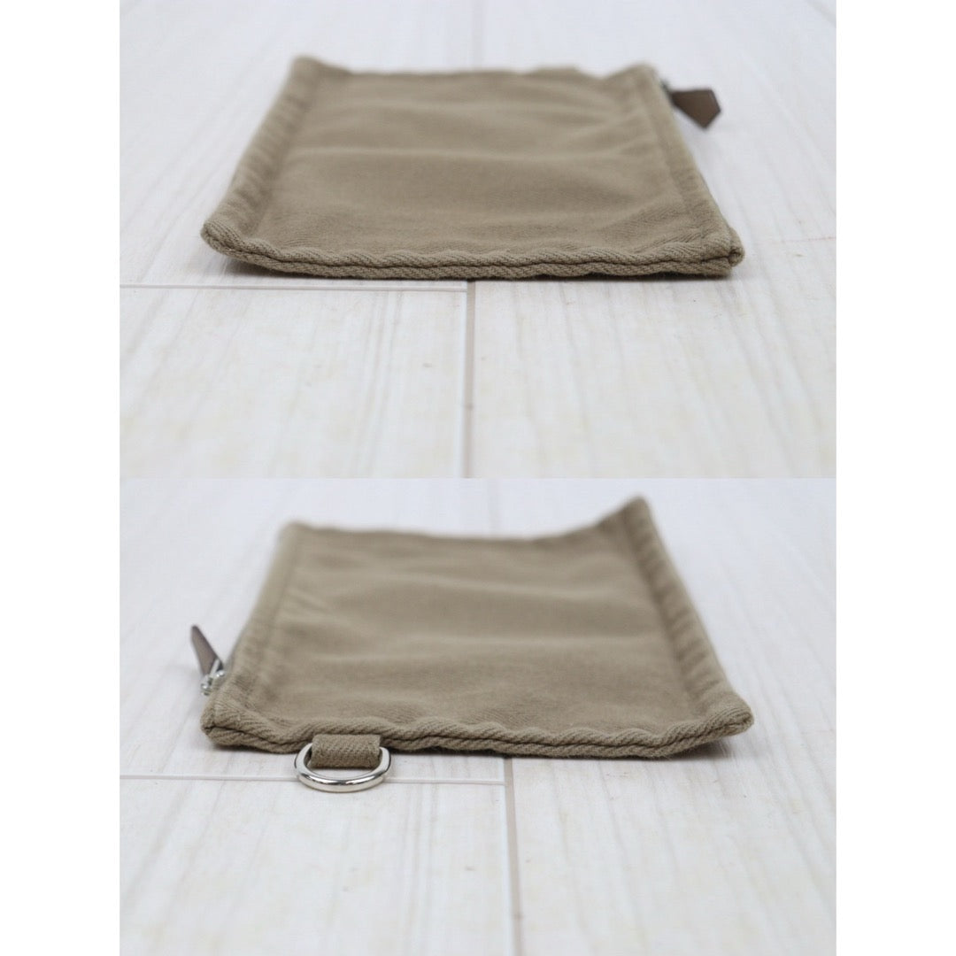 Good ( Rank AB)｜ HERMES Valparaiso Canvas Milk Tea Brown HandBag With Pouch PM｜25102004