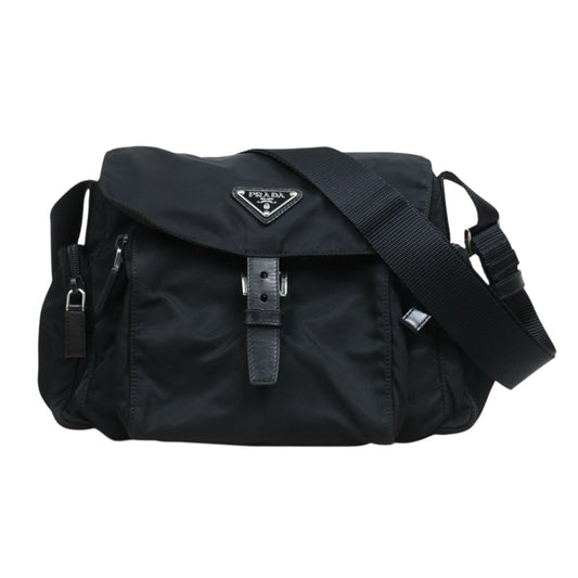 Include Entrupy Certificate of Authenticity｜Very Good ( Rank A)｜Prada  Nylon Black Shoulder Bag  Silver Hardware｜26062911