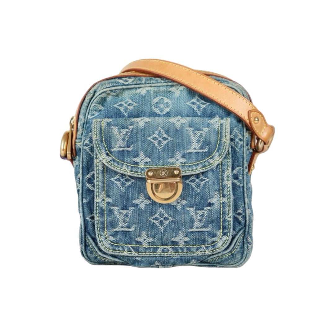 Good ( Rank AB) ｜LV Monogram Denim Blue Camera Bag Shoulder Bag｜S24082204