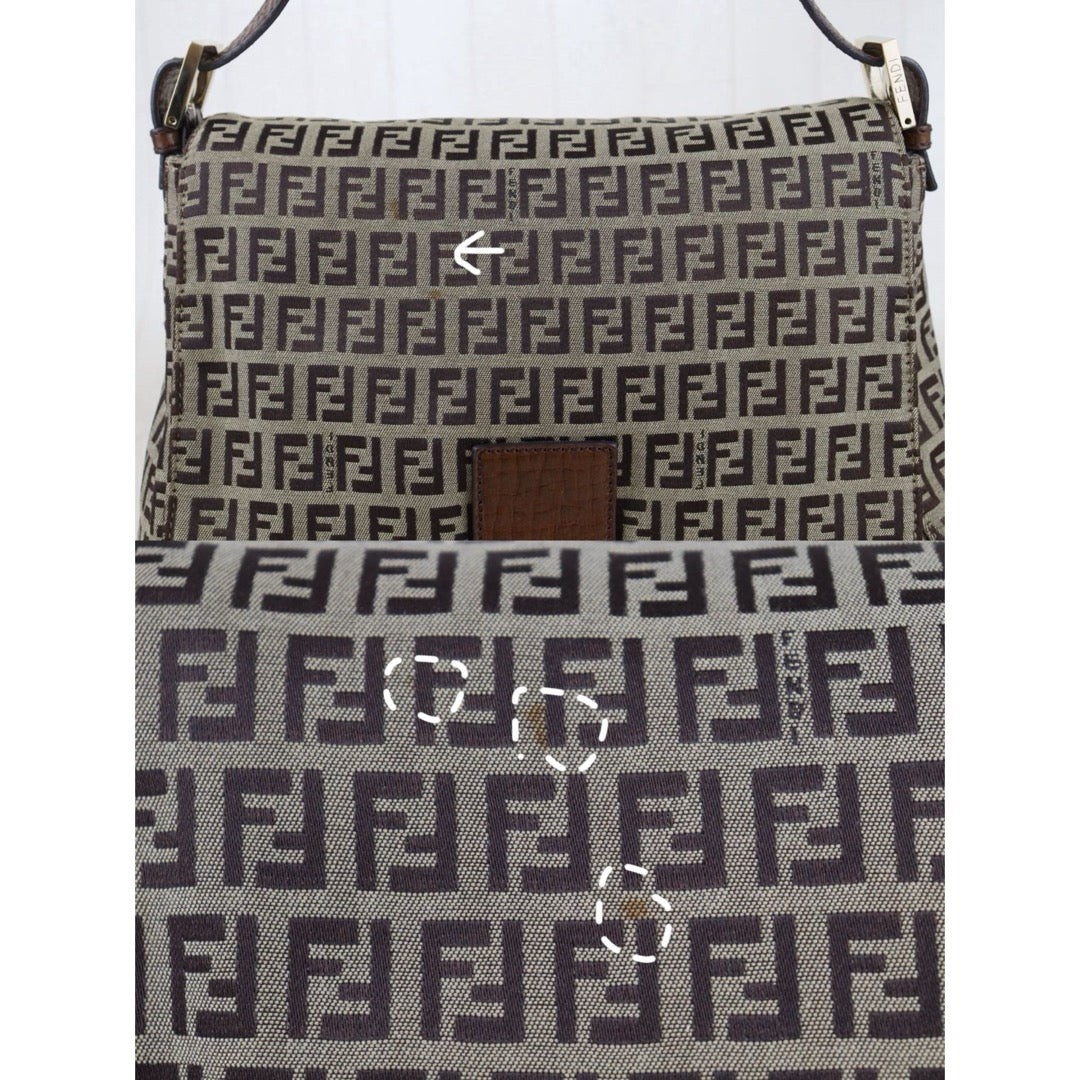 Include Entrupy Certificate of Authenticity｜Good ( Rank AB)｜ FENDI Zucca Mamma Baguette Shoulder Bag ｜S26071701