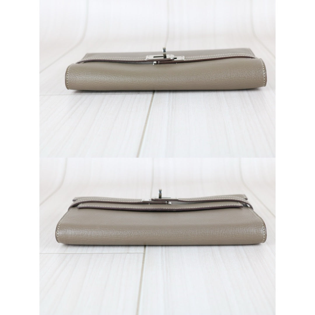 Excellent（Rank SA)｜ HERMES Epson Skin Kelly Wallet Blue Jean □Q Stamp Made In 2013Year｜W25081404