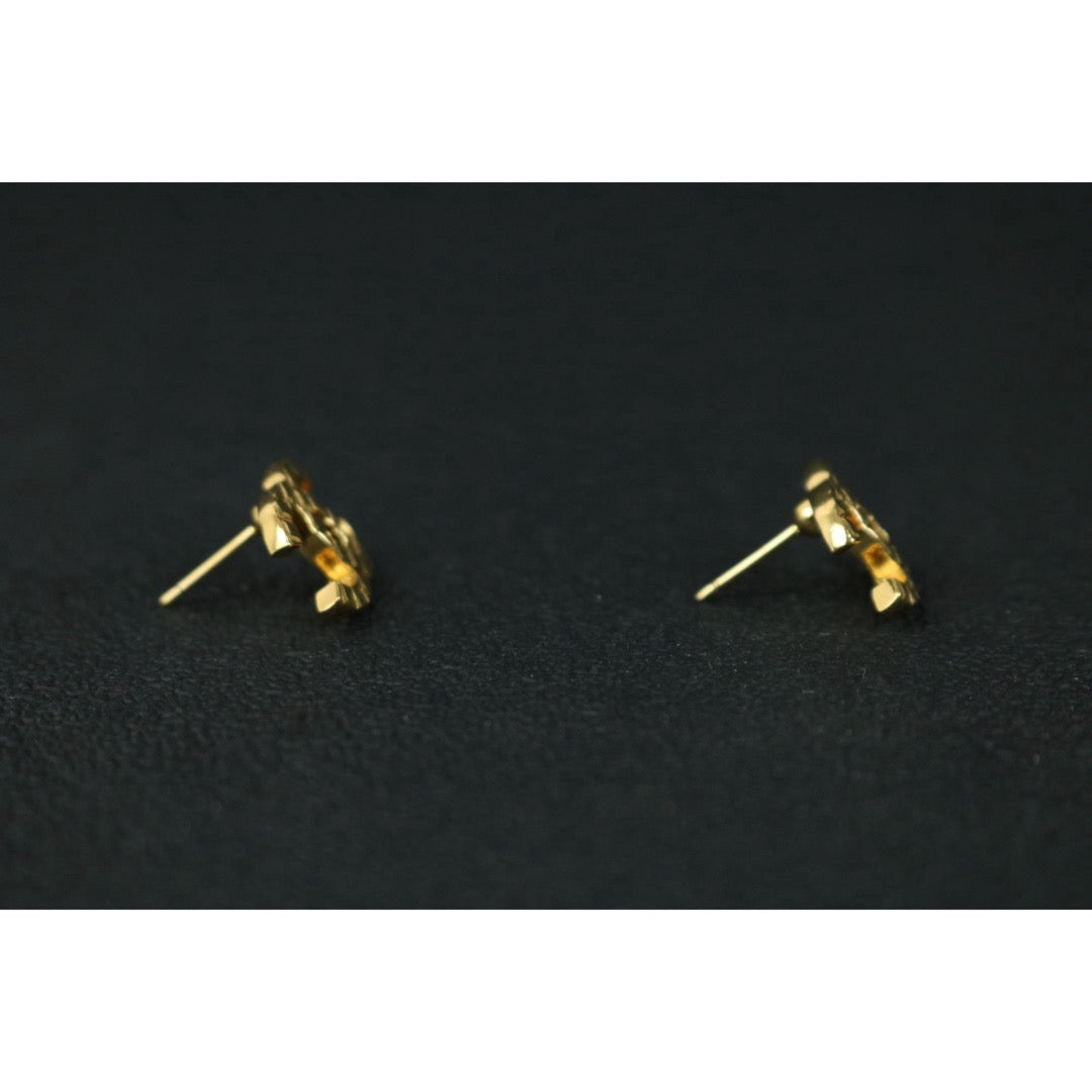 Include Authentic Detective Certificate of Authenticity｜Very Good ( Rank A) ｜CHANEL F24P COCO Mark Argyle Earrings Made In 2024 Year｜S26062506