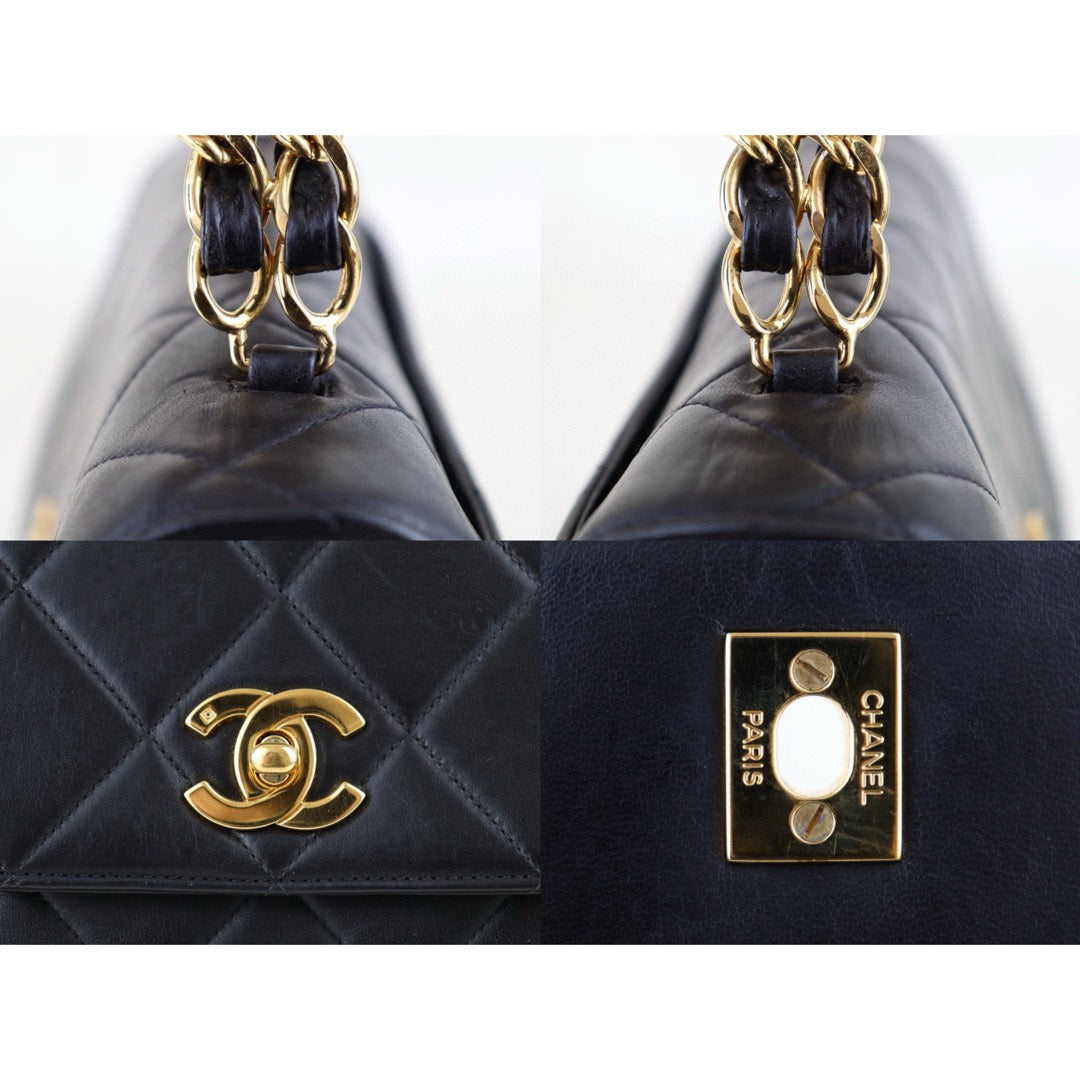 Fair ( Rank B) ｜ CHANEL  Lamb Skin Double Chain Kelly Shoulder Bag   Made in 1994-1996 Year｜Y25011003