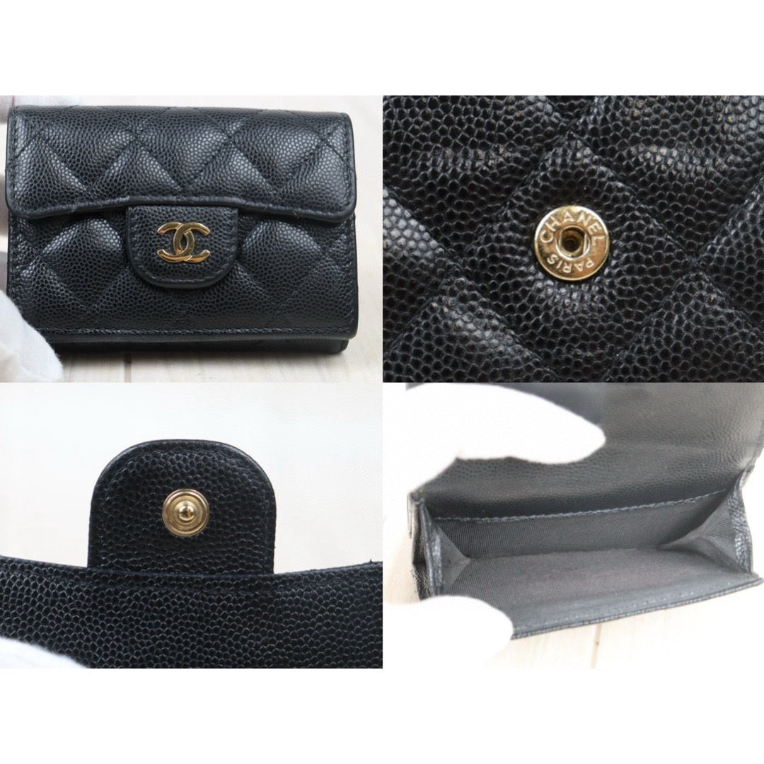 Good ( Rank AB)｜Chanel Caviar Skin Black Wallet Made In 2021-2022Year｜24110708