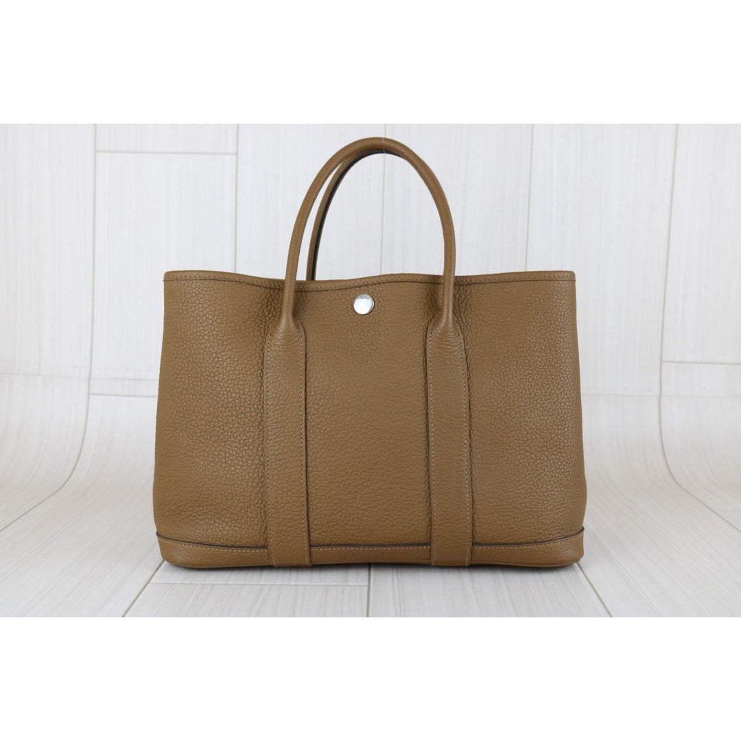 Very Good ( Rank A) ｜ HERMES Garden Party TPM Taurillon Brown Handbag ◽︎D Stamp Made in 2000 Year ｜B25011004