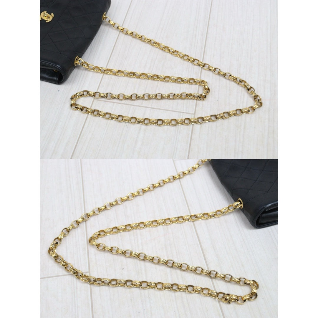 Include Entrupy Certificate of Authenticity｜Good ( Rank AB)｜ CHANEL  Lamb Skin Mini Diana  Chain Shoulder Bag Made in 1989-1991Year｜26051305