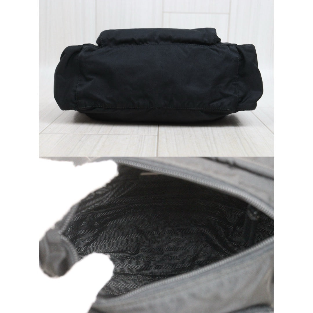 Include Entrupy Certificate of Authenticity｜Very Good ( Rank A)｜Prada  Nylon Black Shoulder Bag  Silver Hardware｜26062911
