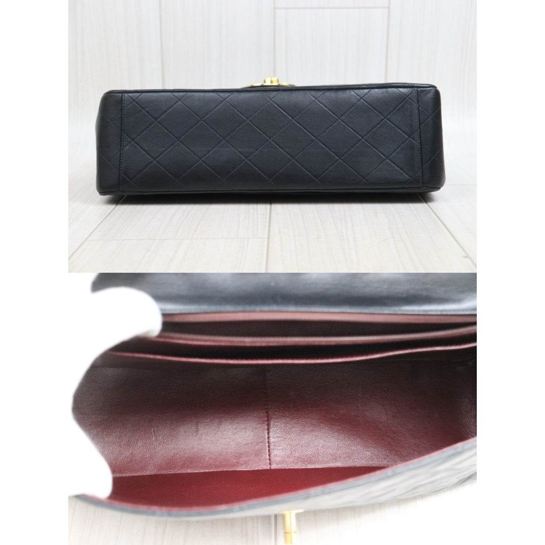 Include Entrupy Certificate of Authenticity｜Good ( Rank AB)｜ CHANEL Lamb Skin Matrasse Chain Single Flap34 Shoulder Bag Black Made in 1994-1996Year｜26060202