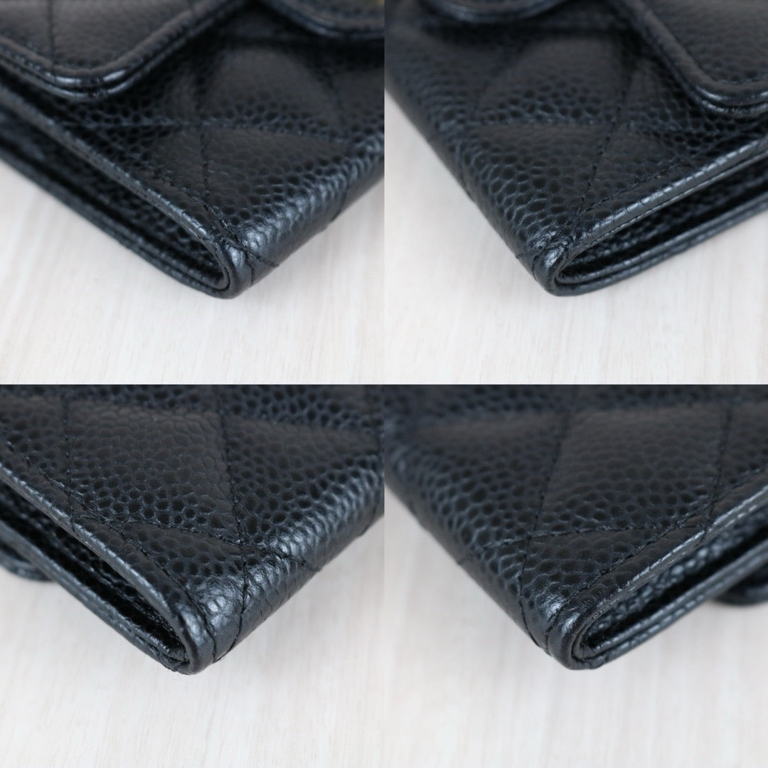 Very Good ( Rank A)｜Chanel Caviar Skin Card Holder  Black Made In 2018-2019Year ｜X25072603
