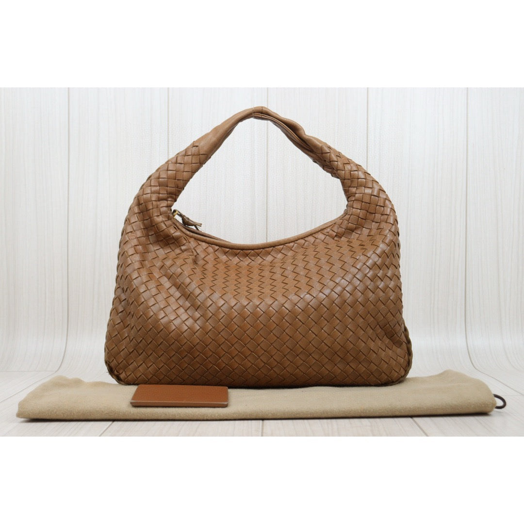 Good ( Rank AB)｜ Bottega Veneta Lamb Skin Braid Shoulder Bag Brown｜V25042416