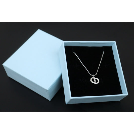 Very Good ( Rank A) ｜ Dior CD Rhinestone Necklace Silver ｜V25121115