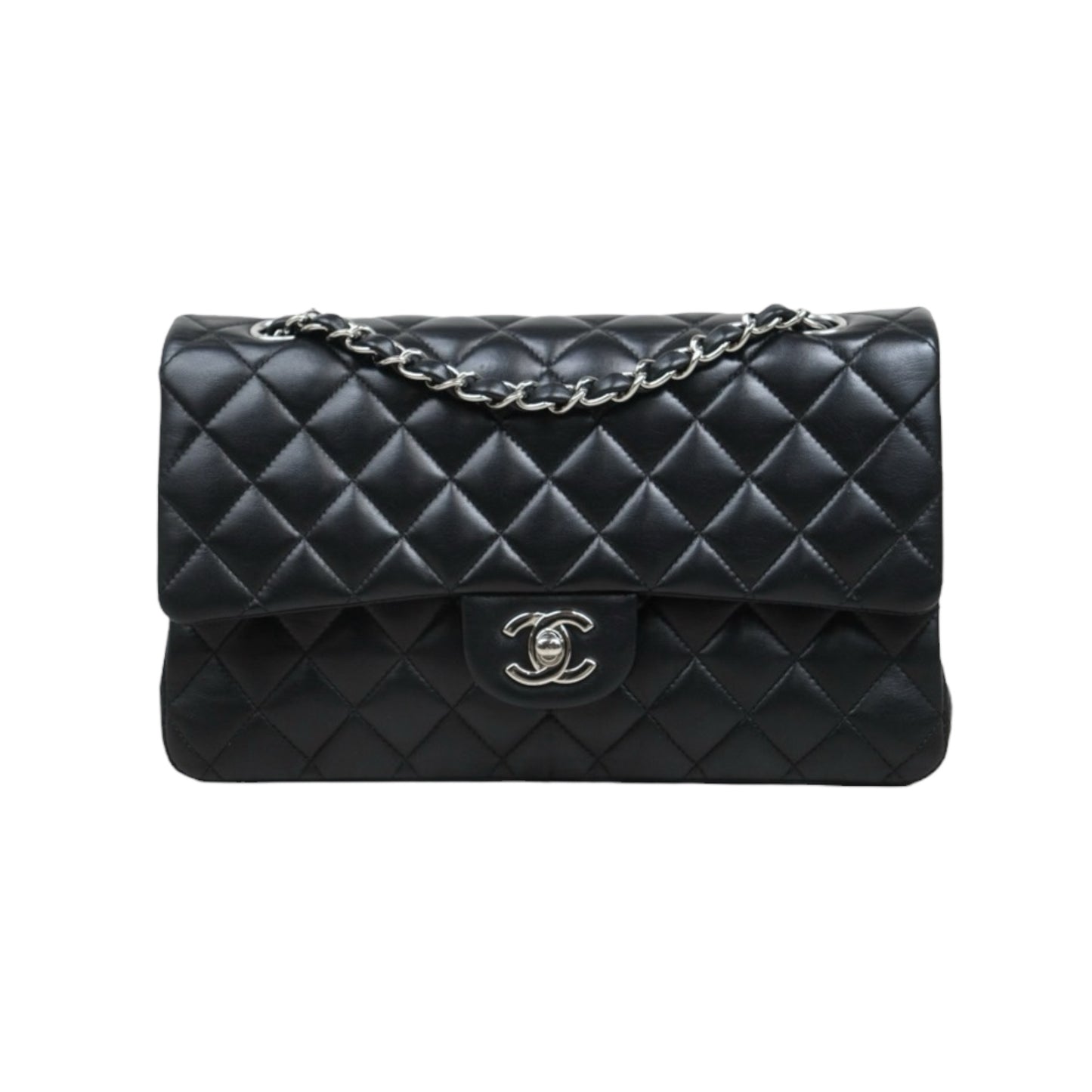 Very Good ( Rank A)｜ CHANEL Lamb Skin Matrasse Double Flap 25 Shoulder Bag  Black Made In 2008-2009Year｜S25062504
