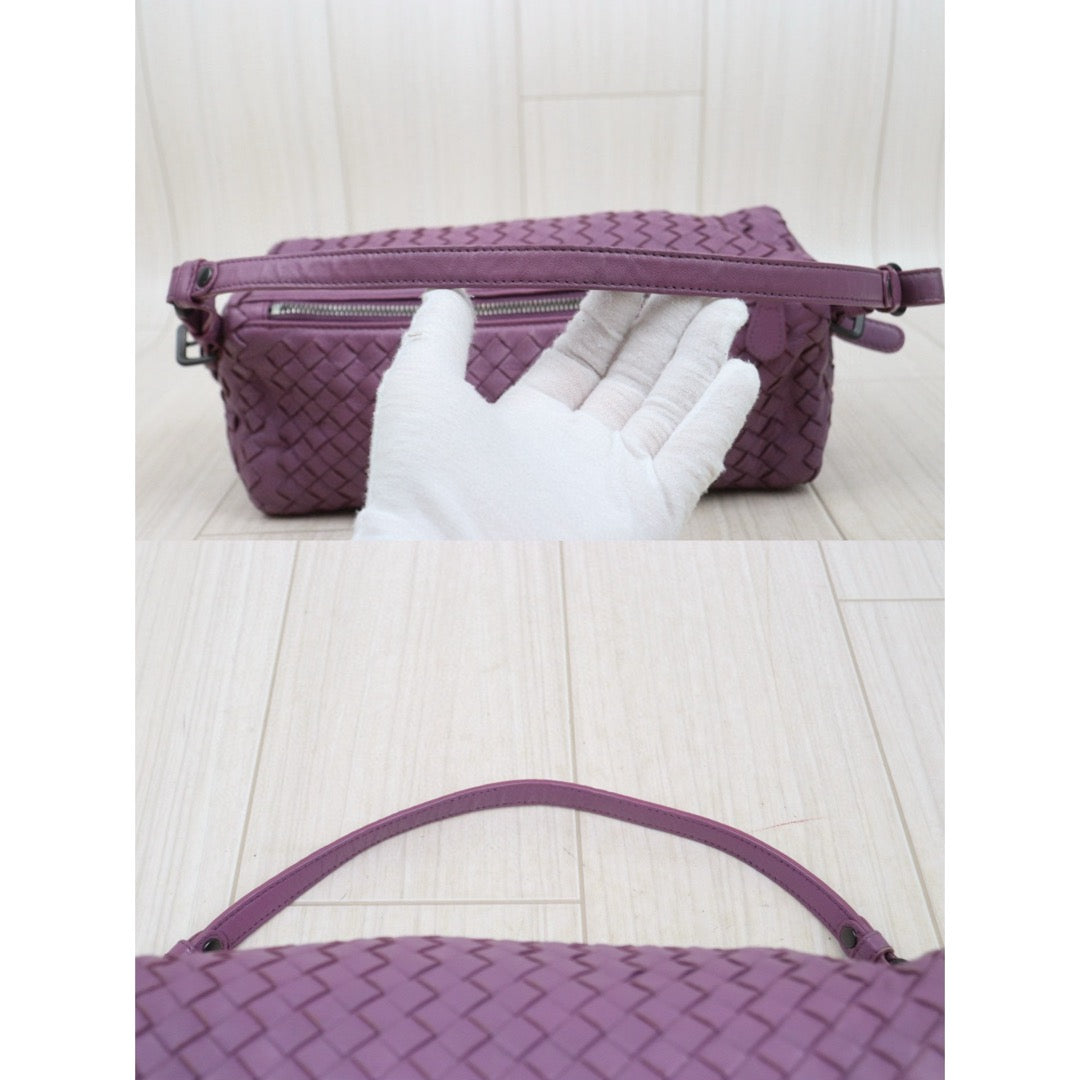 Very Good ( Rank A)｜ Bottega Veneta Lamb Skin  Braid Shoulder Bag Purple｜P25051604