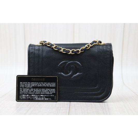 Good ( Rank AB)｜ CHANEL Lamb Skin Minni Shoulder Bag Black  Made in 1986-1988Year ｜24061335