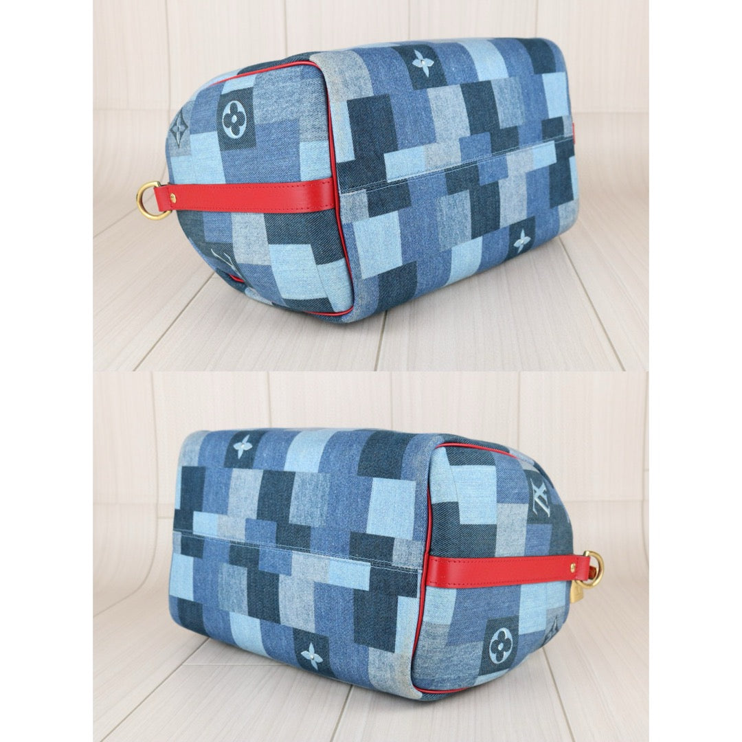 Very Good ( Rank A) ｜ LV Denim Monogram Speedy 30 Hand Bag With Shoulder Strap Limited edition｜B25030106